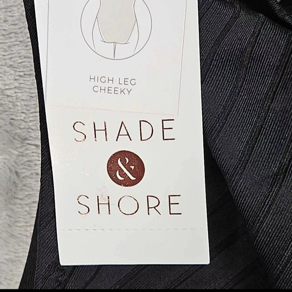 Shade & Shore Ribbed One Shoulder One Piece Swimsuit  Size Small - Picture 2 of 5